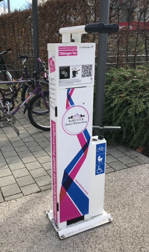 Radservice-Station LEADER Förderung Skulpturenradweg